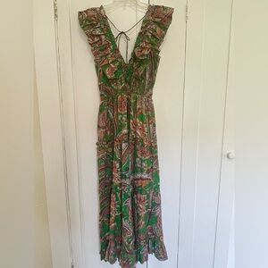 House of Harlow 1960 Floral Green Maxi Dress size small